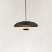 Layered Metal Disc Pendant in Matte Black - alternate angle