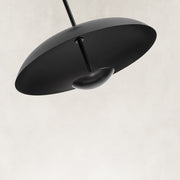 Layered Metal Disc Pendant in Matte Black - material detail