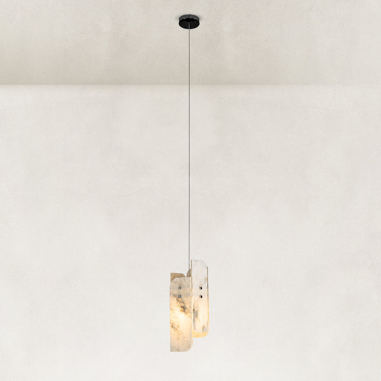 Layered White Marble Blade Pendant shown in full against a neutral background