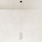 Product detail of Layered White Marble Blade Pendant against a neutral background
