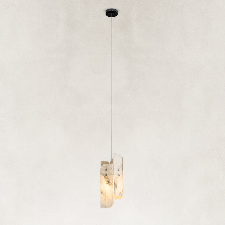 Layered White Marble Blade Pendant shown against a neutral background