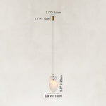 Dimension diagram for Layered White Marble Disc Pendant