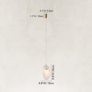 Dimension diagram for Layered White Marble Disc Pendant