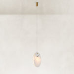 Layered White Marble Disc Pendant shown in full against a neutral background