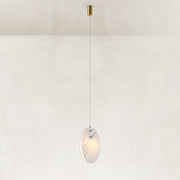 Layered White Marble Disc Pendant shown in full against a neutral background
