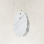 Product detail of Layered White Marble Disc Pendant against a neutral background