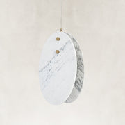 Product detail of Layered White Marble Disc Pendant against a neutral background