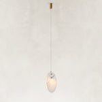 Layered White Marble Disc Pendant shown against a neutral background