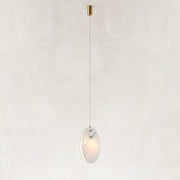 Layered White Marble Disc Pendant shown against a neutral background