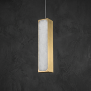 Mabel Brass Alabaster Pendant Light by Dalmivik, complete fixture view