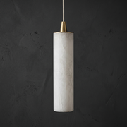 Linea Alabaster Kitchen Island Pendant Light by Dalmivik, complete fixture view