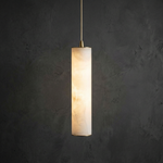 Linea Alabaster Kitchen Island Pendant Light by Dalmivik, complete fixture view