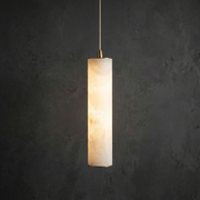 Linea Alabaster Kitchen Island Pendant Light by Dalmivik, complete fixture view