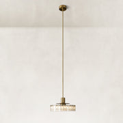 Low-Profile Marble Drum Pendant shown in full against a neutral background
