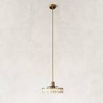 Low-Profile Marble Drum Pendant shown against a neutral background