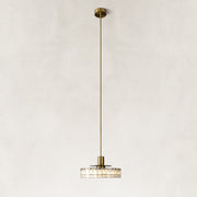 Low-Profile Marble Drum Pendant shown against a neutral background