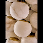 Luxury Gold & White Alabaster Globe Chandelier – 39" Diameter by Dalmivik, product or room detail view