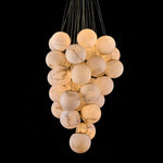Luxury Gold & White Alabaster Globe Chandelier – 39" Diameter by Dalmivik, product or room detail view