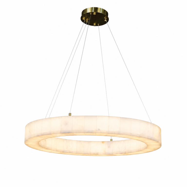 Alabaster Square Large Ring Chandelier 770 - Copper by Dalmivik, product or room detail view