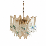 Maris Veil Clear Textured Glass Chandelier, complete fixture
