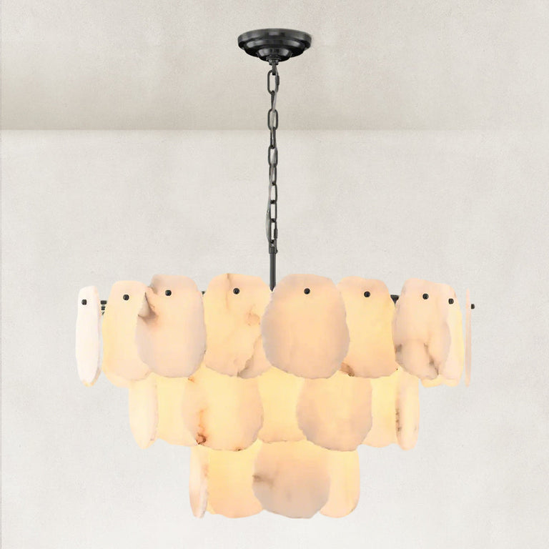 Black three-tier scalloped fixture including canopy