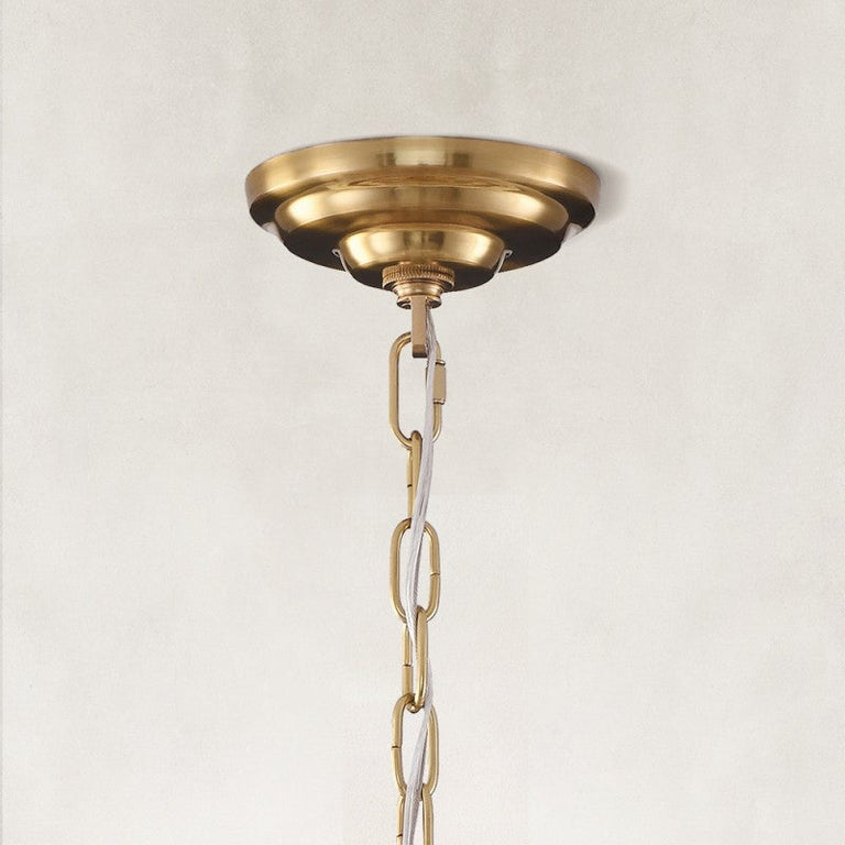 Gold-tone chain and canopy detail