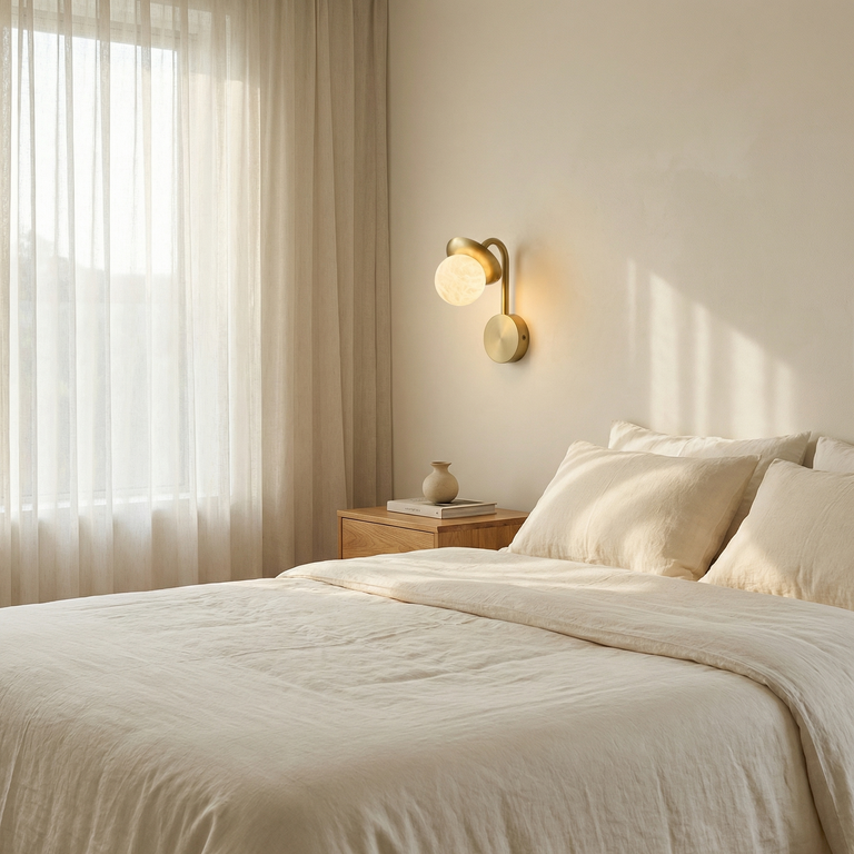 Branch Single Bud Alabaster Wall Sconce by Dalmivik, product or room detail view