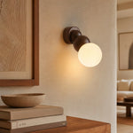 Bosco Alabaster Sphere Wall Sconce by Dalmivik, product or room detail view