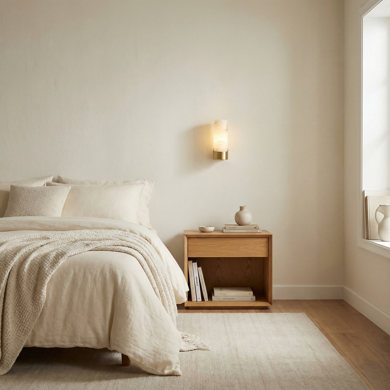 Cylinder Wrap Alabaster Brass Tube Wall Sconce by Dalmivik, product or room detail view