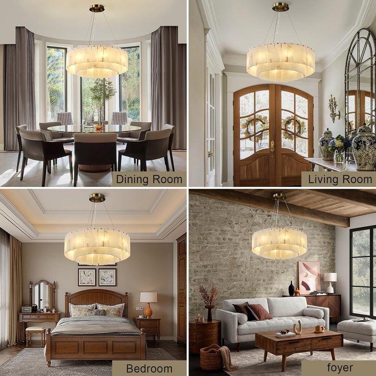 Modern Alabaster Chandelier by Dalmivik, product or room detail view