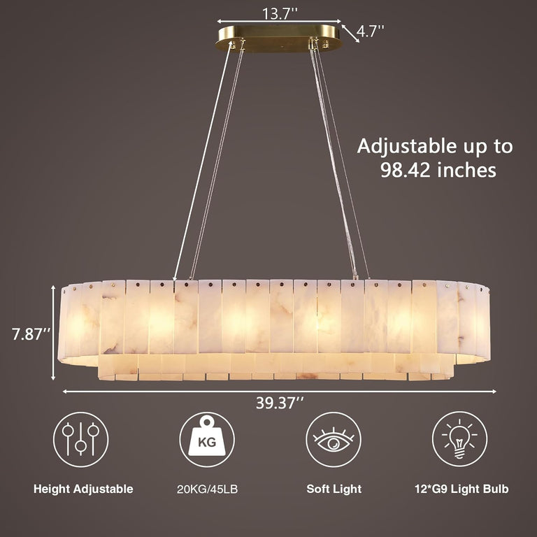 Modern Alabaster Chandelier by Dalmivik, product or room detail view