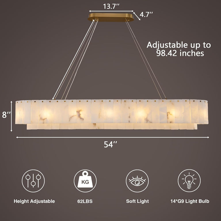 Modern Alabaster Chandelier by Dalmivik, product or room detail view