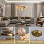Modern Round Alabaster Chandelier by Dalmivik, product or room detail view