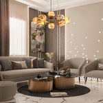 Modern Round Alabaster Chandelier by Dalmivik, product or room detail view