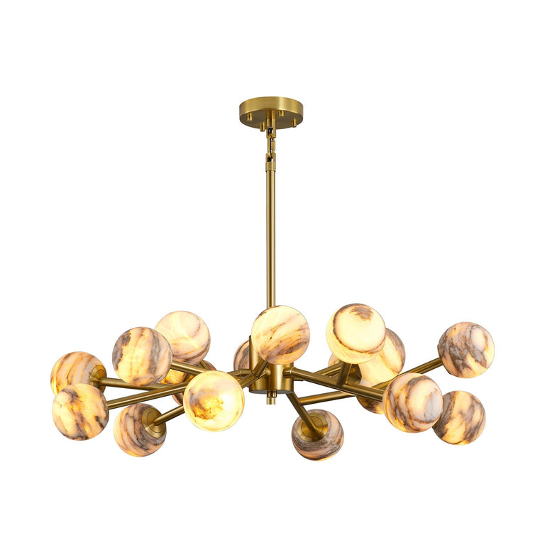 Modern Round Alabaster Chandelier by Dalmivik, product or room detail view