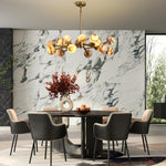 Modern Round Alabaster Chandelier by Dalmivik, product or room detail view