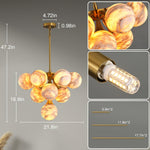 Modern Round Alabaster Chandelier by Dalmivik, product or room detail view