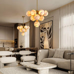 Modern Round Alabaster Chandelier by Dalmivik, product or room detail view