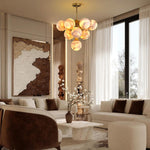 Modern Round Alabaster Chandelier by Dalmivik, product or room detail view
