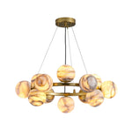 Modern Round Alabaster Chandelier by Dalmivik, product or room detail view