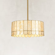 Mother-of-Pearl Drum Pendant Light 18.1