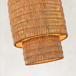 Natural Rattan Mini Pendant Light in Natural Brown - material detail