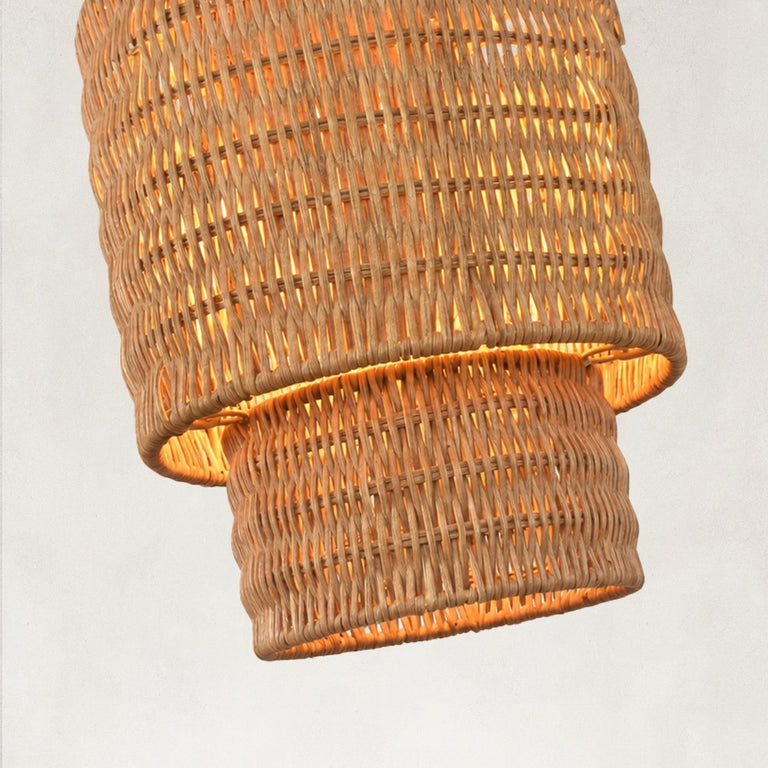 Natural Rattan Mini Pendant Light in Natural Brown - material detail