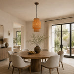 Natural Rattan Mini Pendant Light in Natural Brown - room setting