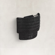 Natural Rattan Wall Sconce in Matte Black - alternate angle