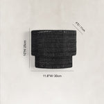 Natural Rattan Wall Sconce in Matte Black - dimension diagram