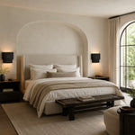 Natural Rattan Wall Sconce in Matte Black - room setting