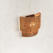 Natural Rattan Wall Sconce in Natural Brown - alternate angle