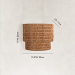 Natural Rattan Wall Sconce in Natural Brown - dimension diagram