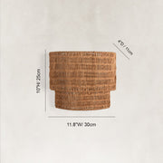 Natural Rattan Wall Sconce in Natural Brown - dimension diagram